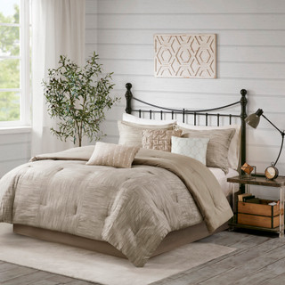 Thumbnail 3: Madison Park Madison Park 7 Pc. Walter Seersucker Comforter Set 