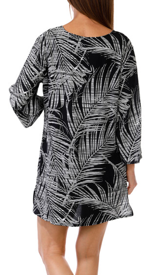 Thumbnail 2: J VALDI J Valdi Womens Long Sleeve Palm Lace Up Neck Coverup 