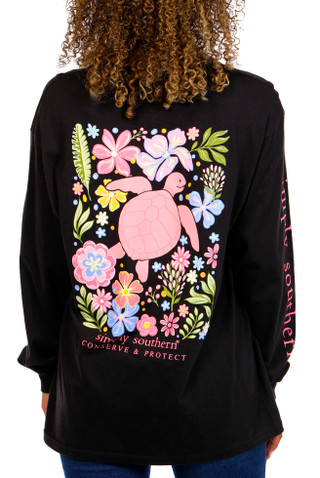Thumbnail 1: SIMPLY SOUTHERN Simply Southern Juniors Long Sleeve Floral Turtle Top 
