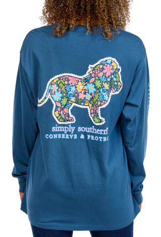 Thumbnail 1: SIMPLY SOUTHERN Simply Southern Juniors Long Sleeve Floral Lion Top 