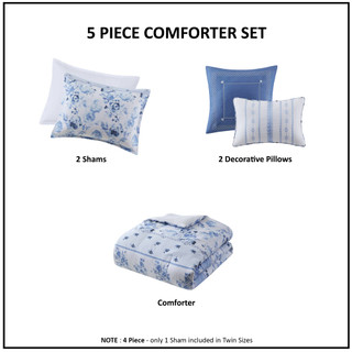 Thumbnail 9: Intelligent Design Intelligent Design Christa Floral Striped Comforter Set 