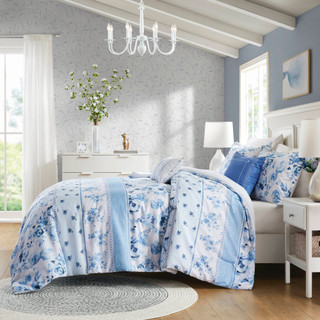 Thumbnail 17: Intelligent Design Intelligent Design Christa Floral Striped Comforter Set 