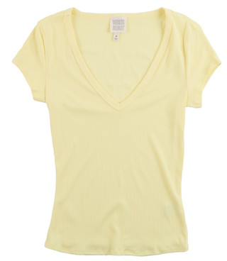 Thumbnail 1: Derek Heart Juniors Ribbed Solid V-Neck Top 