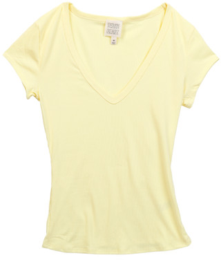 Thumbnail 3: Derek Heart Juniors Ribbed Solid V-Neck Top 