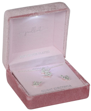 Thumbnail 1: JULIET Juliet Silver Earrings & Butterfly Necklace Set 