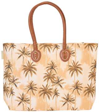 Thumbnail 2: Caribbean Joe Caribbean Joe Palm Tree Canvas Tote Bag 