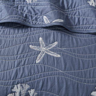Thumbnail 3: Harbor House Harbor House 4 Pc. Blue Seaside Reversible Quilt Set 