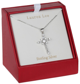 Thumbnail 1: Lauren Lee Lauren Lee Silver Cross Necklace 