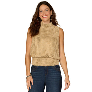 Thumbnail 1: Democracy Democracy Womens Turtle Neck Banded Ruched Hem Knit Top 