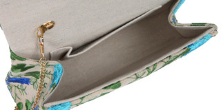 Thumbnail 2: D'Margeaux D'Margeaux Blue Floral Bamboo Handle Satchel 
