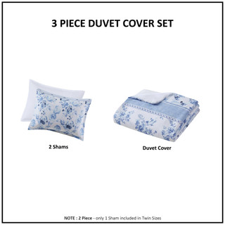 Thumbnail 9: Intelligent Design Intelligent Design Christa Floral Striped Duvet Cover Set 
