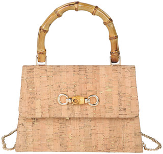 Thumbnail 1: D'Margeaux D'Margeaux Natural Cork Bamboo Handle Satchel 