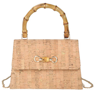 Thumbnail 2: D'Margeaux D'Margeaux Natural Cork Bamboo Handle Satchel 