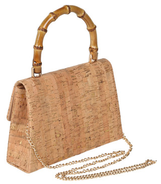 Thumbnail 6: D'Margeaux D'Margeaux Natural Cork Bamboo Handle Satchel 