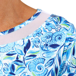 Thumbnail 2: Stella Parker Stella Parker Womens Golf Long Sleeve Mesh Floral Top 
