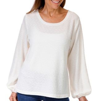 Thumbnail 1: Skyes The Limit Skyes The Limit Womens Long Sleeve Scoop Neck Textured Top 