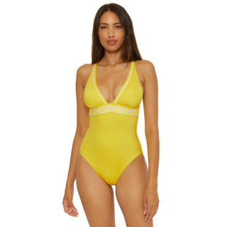 Thumbnail 1: Trina Turk Trina Turk Womens Monaco Pleated Plunge One-Piece Swimsuit 