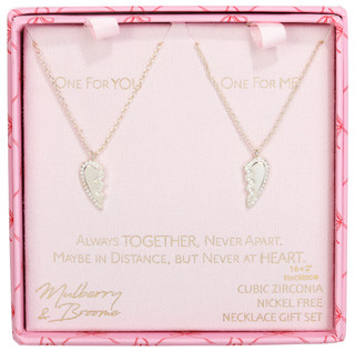Thumbnail 1: Mulberry & Broome Mulberry & Broome 2 Pc Broken Heart Necklace Set 