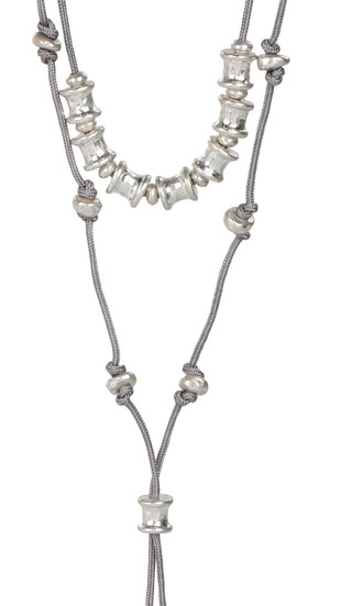 Thumbnail 2: Bella UNO Bella Uno Silver Double Cord Necklace 