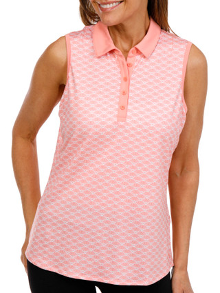 Thumbnail 1: Puma Golf Puma Golf Womens Sleeveless Scallop Print Polo Tank Top 