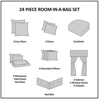 Thumbnail 30: MADISON PARK ESSENTIALS Madison Park Essentials 24 Pc. Brystol Room In A Bag 
