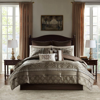 Thumbnail 6: MADISON PARK ESSENTIALS Madison Park Essentials 16 Pc. Zara Jacquard Comforter Set 