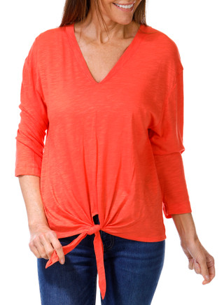Thumbnail 1: Skyes The Limit Skyes The Limit Womens 3/4 Sleeve Solid Bottom Tie Top 