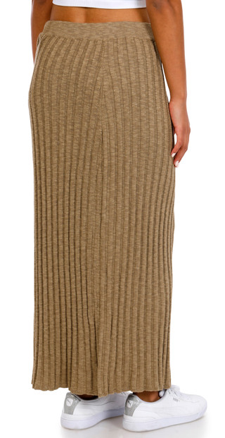 Thumbnail 3: BY TOGETHER By Together Juniors Solid Ribbed Knit Maxi Skirt 