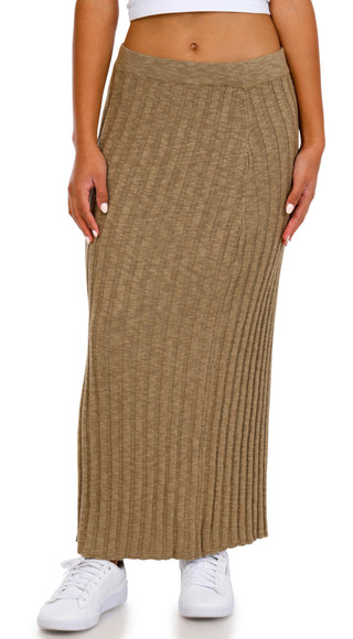 Thumbnail 1: BY TOGETHER By Together Juniors Solid Ribbed Knit Maxi Skirt 