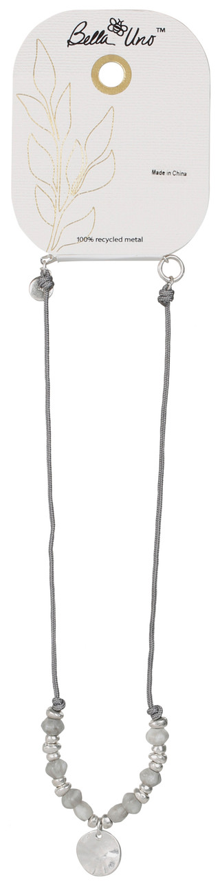Thumbnail 1: Bella UNO Bella Uno Silver Round Bead Necklace 