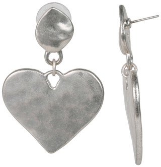 Thumbnail 1: Bella UNO Bella Uno Silver Heart Drop Earrings 