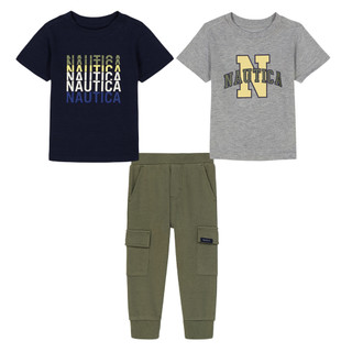 Thumbnail 1: Nautica Nautica Little Boys 3-Piece T-Shirt and Jogger Set 
