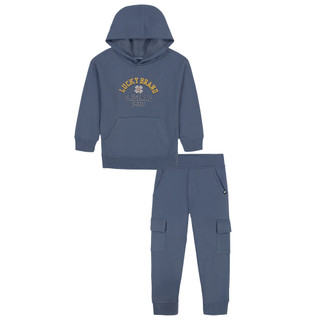 Thumbnail 1: Lucky Brand Luck Brand Little Boys Fleece Hoodie and Cargo Jogger Set 