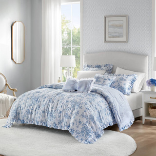 Thumbnail 1: MADISON PARK ESSENTIALS Madison Park Essentials 4 Pc. Adele Floral Comforter Set 