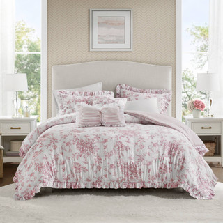 Thumbnail 4: MADISON PARK ESSENTIALS Madison Park Essentials 4 Pc. Adele Floral Comforter Set 