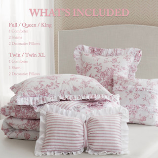Thumbnail 5: MADISON PARK ESSENTIALS Madison Park Essentials 4 Pc. Adele Floral Comforter Set 