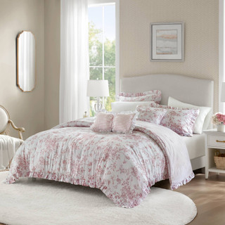 Thumbnail 1: MADISON PARK ESSENTIALS Madison Park Essentials 4 Pc. Adele Floral Comforter Set 