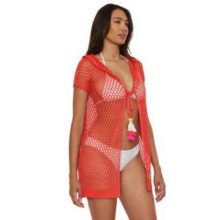 Thumbnail 5: Lucky Brand Lucky Brand Womens Morro Hooded Fishnet Swim Cover-Up 