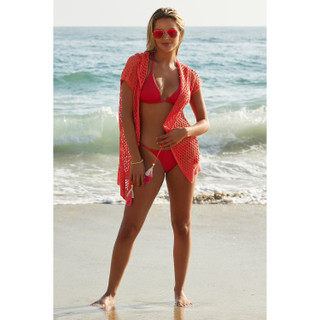 Thumbnail 7: Lucky Brand Lucky Brand Womens Morro Hooded Fishnet Swim Cover-Up 