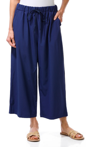 Thumbnail 1: Brisas Brisas Womens Elastic Waist Solid Color Woven Capri Pants 