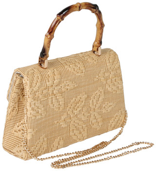 Thumbnail 3: D'Margeaux D'Margeaux Jacquard Floral Weave Bamboo Handle Satchel 