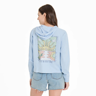 Thumbnail 1: Life is Good Life Is Good Womens Long Sleeve Sunshine Hooded T-Shirt 