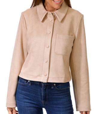 Thumbnail 1: INDUSTRY Industry Womens Faux Suede Cropped Jacket 