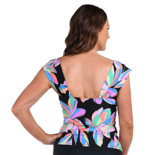 Thumbnail 4: Maxine of Hollywood Maxine Of Hollywood Womens Glowing Lotus Cap Sleeve Tankini 