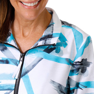 Thumbnail 2: Erin London Erin London Petite 3/4 Sleeve Zip Front Jacket 