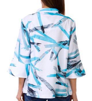 Thumbnail 3: Erin London Erin London Petite 3/4 Sleeve Zip Front Jacket 