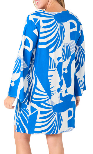 Thumbnail 2: Raviya Raviya Womens Swim Long Sleeve Abstract Print V Neck Coverup 