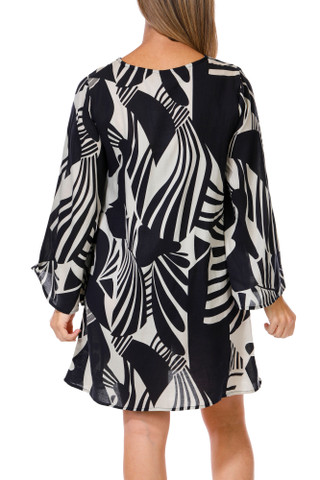 Thumbnail 5: Raviya Raviya Womens Swim Long Sleeve Abstract Print V Neck Coverup 