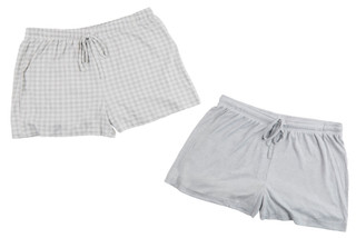 Thumbnail 1: Tahari Tahari Womens 2 Pk Ribbed & Plaid Pajama Shorts 