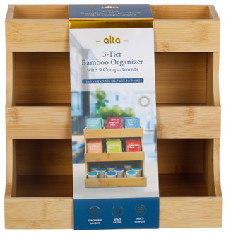 Thumbnail 3: DIAMOND HOME Alta 3-Tier Bamboo Organizer 